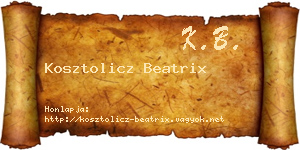 Kosztolicz Beatrix névjegykártya