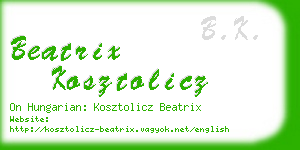 beatrix kosztolicz business card